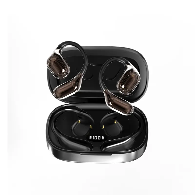 Wireless Bluetooth earphones, 156+ languages, Bluetooth 5.4 open-ear audio headphones, equipped with an LCD touchscreen, suitable for travel