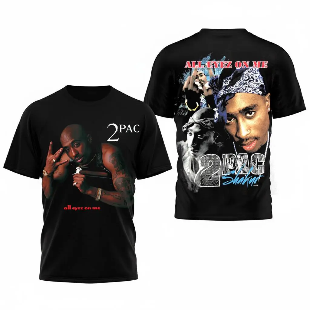 2Pac Graphic Shirt - All Eyez on Me 30 Years Tee, Hip Hop Legend Tribute Graphic, Fan Gift, TikTok Viral Style