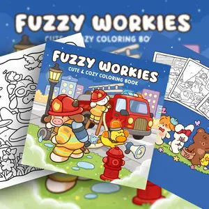 This adult coloring book, printed on opaque coated paper, features a playful and soothing style with cute cartoon firefighter line drawings. It's perfect for stress relief, inspiring artistic creation, and makes a perfect Christmas gift for friends.