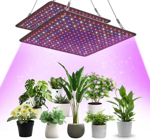 2 Pack LED Grow Light Panel 200W Lamp for Indoor Plants, Full Spectrum with White Blue Red UV IR LEDs for Tent Greenhouse Veg and Bloom Seedlings Hydroponics