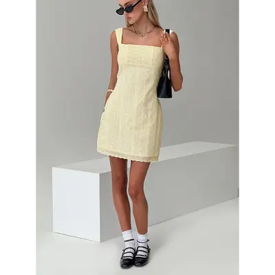 Alanah Mini Dress Lemon - TikTok Shop