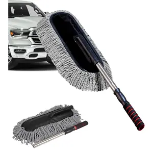 Car Duster Microfiber Duster Extendable Long Handle Microfiber Car Duster with External Scratch Free Car Interior Exterior Dusting Tools