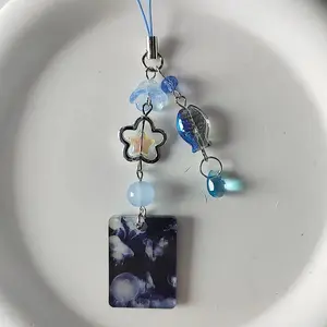 Handmade Jellyfish Phone Charm Star Lily of the Valley Keychain