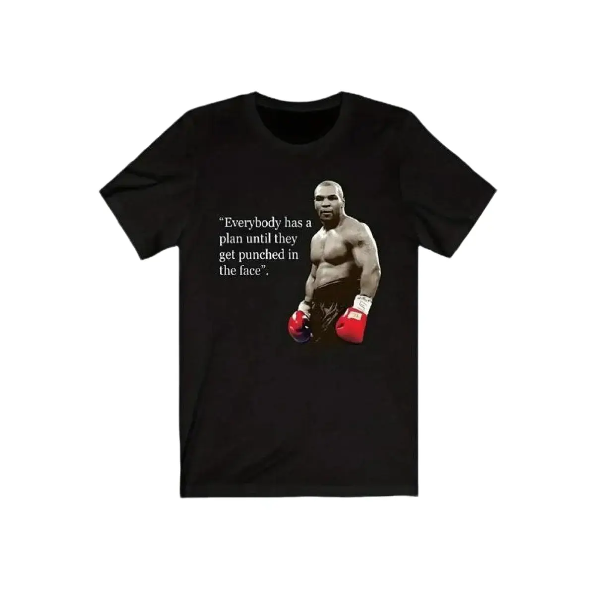 Men's Black Iron Mike Tyson Quotes Graphic Print Short-Sleeve Round Neck T-Shirt - 2026 Minimalist Aesthetic, Biker Streetwear, Breathable, US Sizes, Reinforced Crew, Menswear Top
