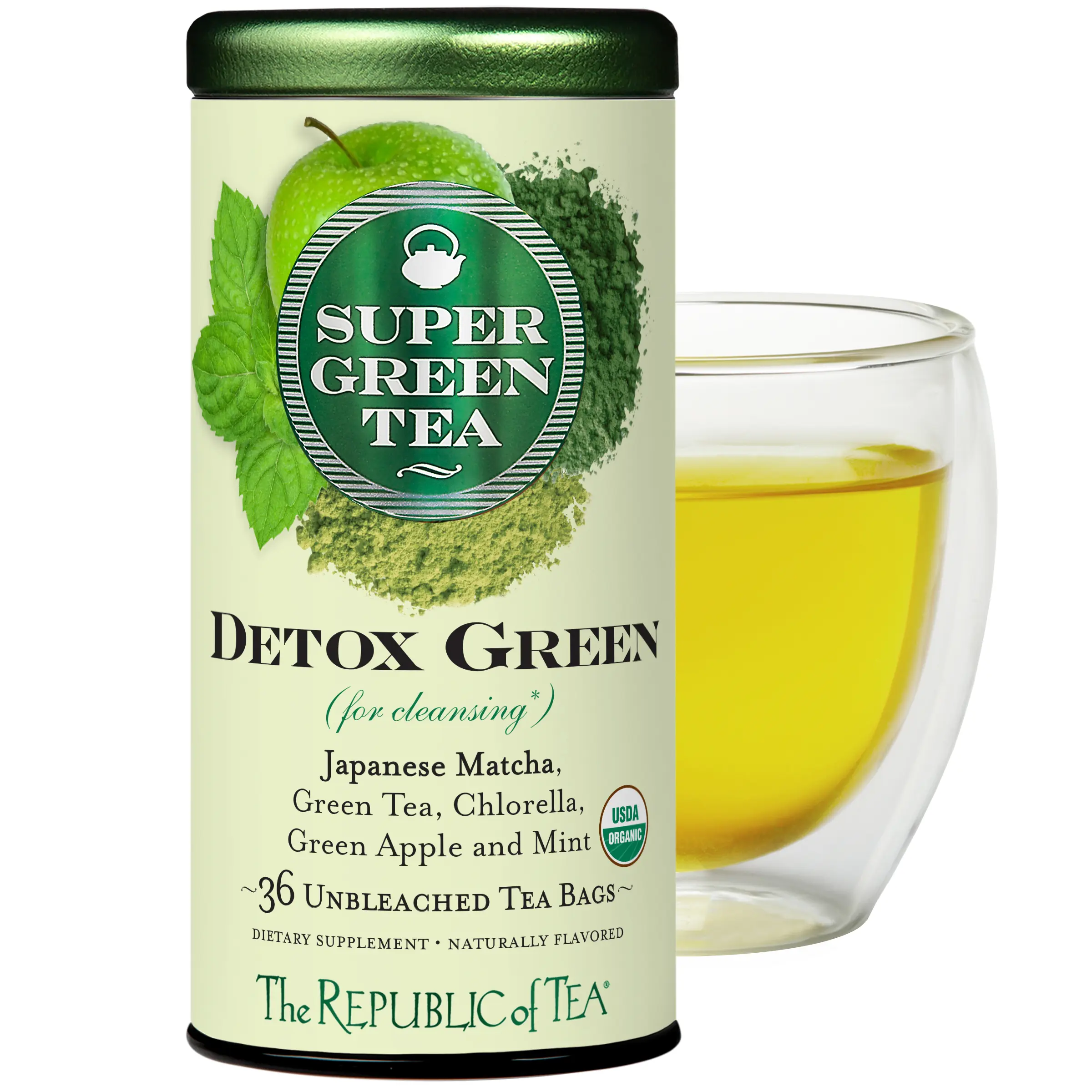 The Republic of Tea - Organic Detox Green SuperGreen Tea, 36 Tea Bags