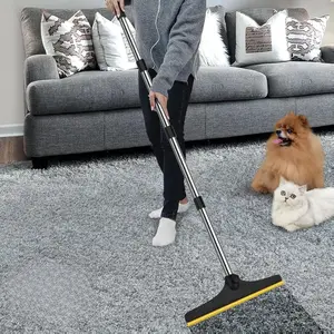 Carpet Rake for Pet Hair Removal, Reusable Pet Hair Remover with 60” Adjustable Long Handle, Carpet Scraper Dog Cat Hair Remover Tool for Rugs, Mats
