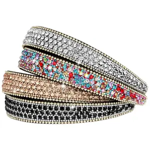 4 Pack Rhinestone Headbands for Women & Girls Fashion Glitter Sparkly Diamond Headbands in Silver Coffee Black & Mixed Color Perfect for Back to School Prom & Birthday Gifts