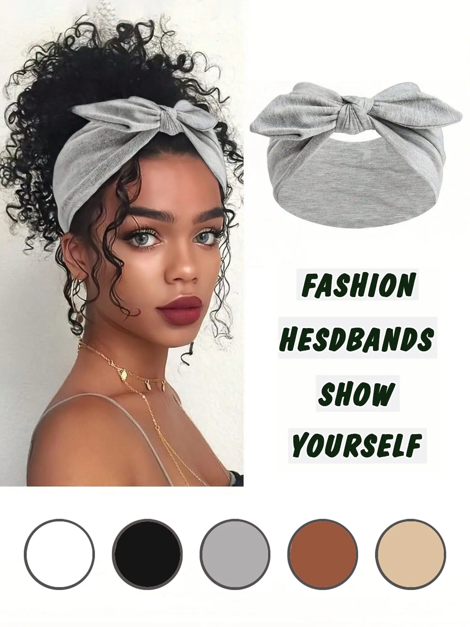 Oversized Rabbit Ear Hair Tie with Elastic,Boho Style Extra Wide Cute Rabbit Ear Knotted Headwraps,Elastic Solid Bow Hairbands For Women, Suitable For Fitness/Yoga/Sports/Outdoor, All-Season Sweatband Daily Headband for Women, Fashion Headbands