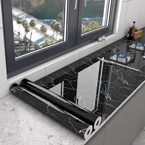 Marble Self-Adhesive Wallpaper, Marble Pattern Wallpaper, PVC Waterproof Wall Sticker for Kitchen, Living Room Decoration, Durable & Easy-To-Apply Home Decor Protector Film