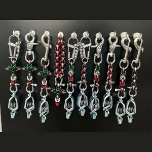 Green Silver Red - Glove clips and Rearview Mirror Cross