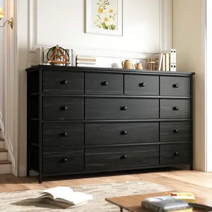 Raybee Furniture Cute Dresser, with 13 Storage Drawer, metal wood frame, Dressers & Chests of Drawers for TV, High space utilization,for Bedroom, Closet, Entryway