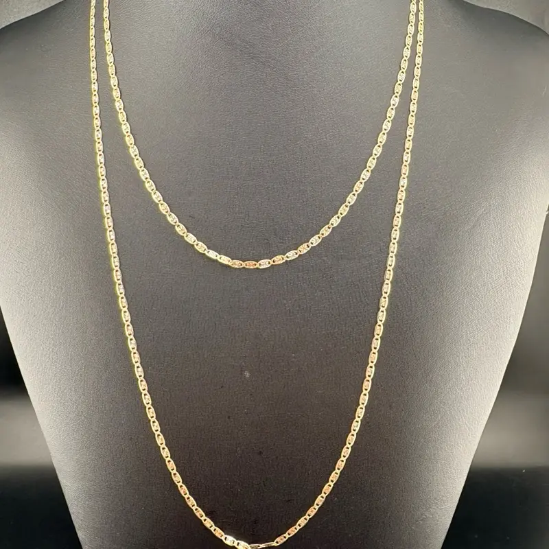 14K Solid Gold Chain, 2.05 mm Thickness, Available in 16 in and 22 in Lengths