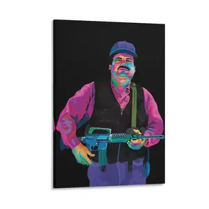 El Chapo Poster Mexican Drug Lord Portrait Canvas Print Poster Canvas Wall Art For Bedroom Decor Bar Office Room Decor Gift