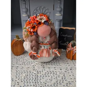 Cuddly Fall Gnomess - Weighted Base Handcrafted Autumn Decor