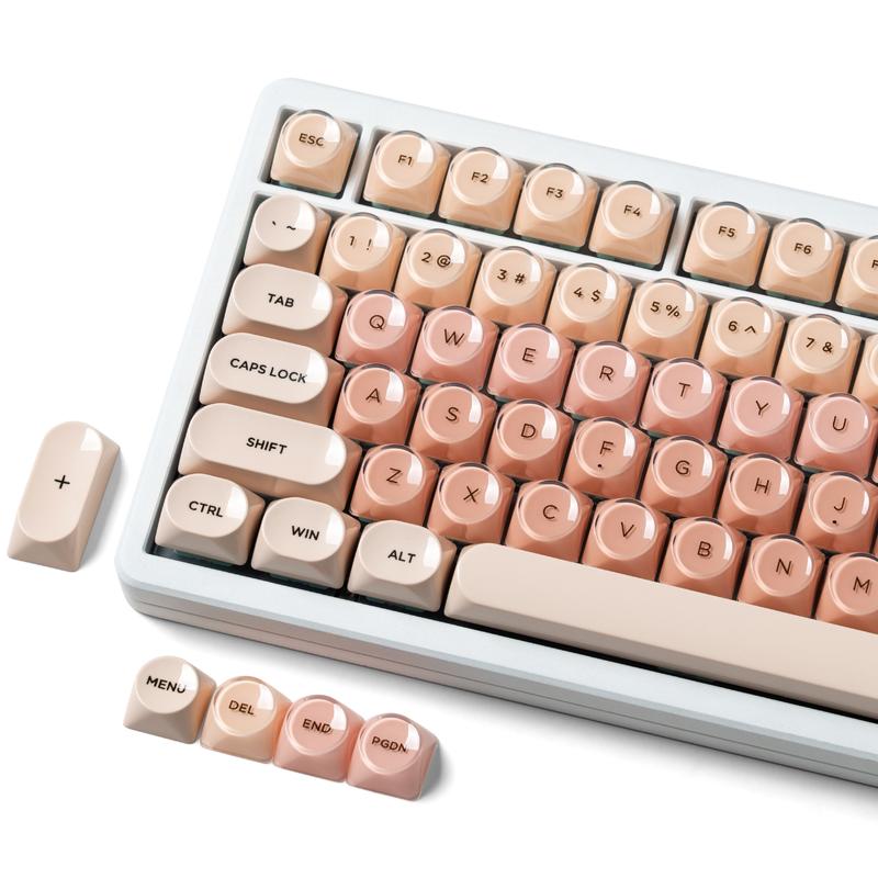 Womier PBT Keycaps MOA Profile for US layout Mechnical Keyboard，128 Keys Double-Shot Keycap