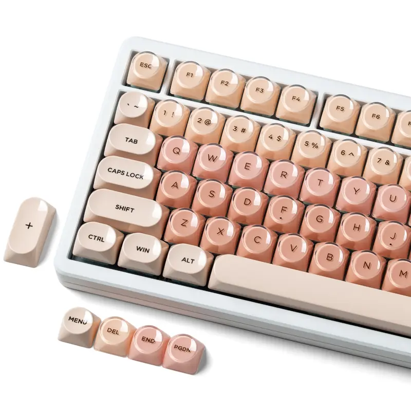 Womier PBT Keycaps MOA Profile for US layout Mechnical Keyboard，128 Keys Double-Shot Keycap