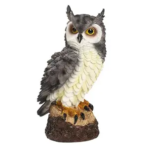 Garden Owl Sculpture,Lifelike Fake Owl Statues 7"" Artificial Owl Garden Decor For Decorating Yard Courtyard Porch Office