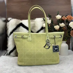 Pre-owned Dior yellowish green fabric tote bag 866