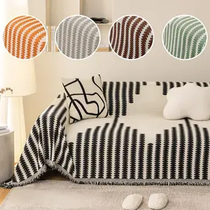 Geometric Pattern Sofa Cover, 1 Count Soft Comfortable Sofa Blanket, Anti-scratching Sofa Protector, Home Decor Supplies