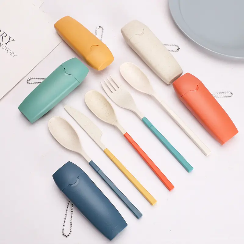 Portable Cutlery Set, Camping, Travel cutlery, OfficeSchool Cutlery Set,Biodegradable Tableware BpaRound Fork