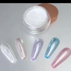 White Chrome Powder- 2 grams each jar nail care nail art acrylic nail chrome nail y2k nails