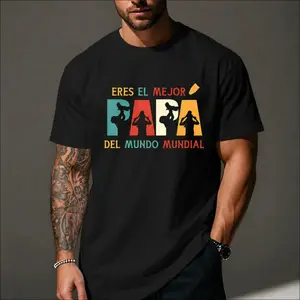 "you are the best dad" Spanish pattern T-shirt |           Vintage Father's Day gift shirt, for dad |           Latin men's fashion T-shirt