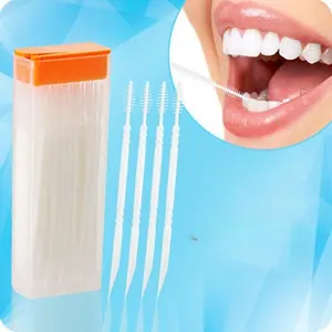 Portable Dental Floss Set, Disposable Toothpicks & Dual-Ended Brushes, Oral Care Food Grade PP Material, 2 Boxes Total, 60 Pieces Per Box