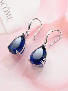 Fashion Navy Blue Drop Dangle Earrings for Women  ,Wedding Engagement Jewelry for Bridal ,Merry Christmas ,Valentine's Day  Gifts