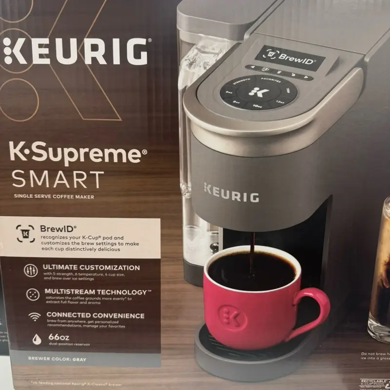 Keurig K-Supreme Plus SMART Single Serve Coffee Maker with BrewID, Customized Brew Settings, 5 Strength, 6 Temperature, 5 Cup Size, Smart Auto-Delivery, OLED Display, Travel Mug Friendly