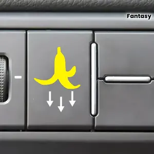 4PCS/SET For Car Interior Accessories, Fun Interior Backpacks, Goofy Combo Creative Design of Anthropomorphic Banana + Down Arrow, Nail Fun Goofy Style Easily, Eye-Catching & Show Relaxed Attitude of Loving Goofy Interior Elements, Sticker For Cars
