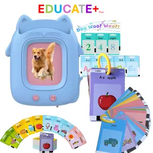 Durable PVC Talking Flash Cards for toddlers with a punch hole and rings, 274 Sight Words plus ABC 123 learning, kids educational Toys Speech Therapy Montessori Sensory gift