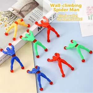 8PCS Climbing Spider-Man Wall Toys – Sticky Crawling Superhero Figures Set, Throw & Watch Them Crawl Down Walls, Fun Party Favors for Kids, Random Colors, Perfect Gifts & Pranks