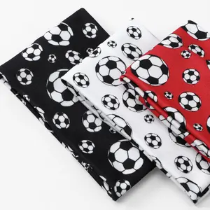 Football Print Wide-Brimmed Anti-Sweat Headband FD026 Elastic for Football Running Softball Unisex Sweat-Absorbent Breathable Stylish Hairband in Black White Red