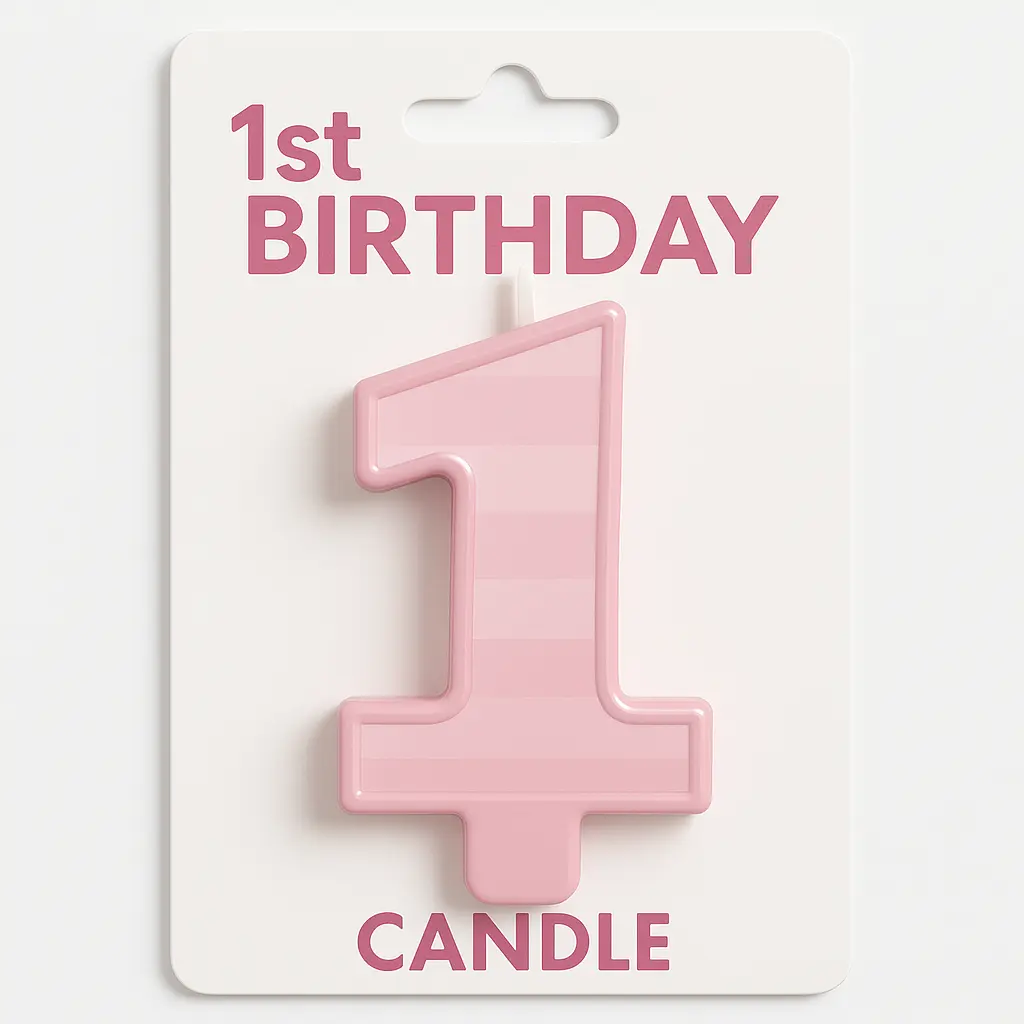 Gold Number "1" Candle for Baby's 1st Birthday
