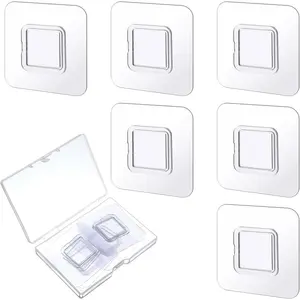 6 PCS Shower Phone Holder, Self-adhesive Sticker Replacement, Wall Mounted Replacement Sticky pads, Waterproof Phone Holder's Hook Replacements Adhesive Strip for Toothpaste Dispenser Wall Mounted