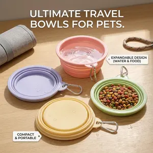 Collapsible Silicone Dog & Cat Travel Bowl – Durable, Portable, Non-Slip Pet Water & Food Dish