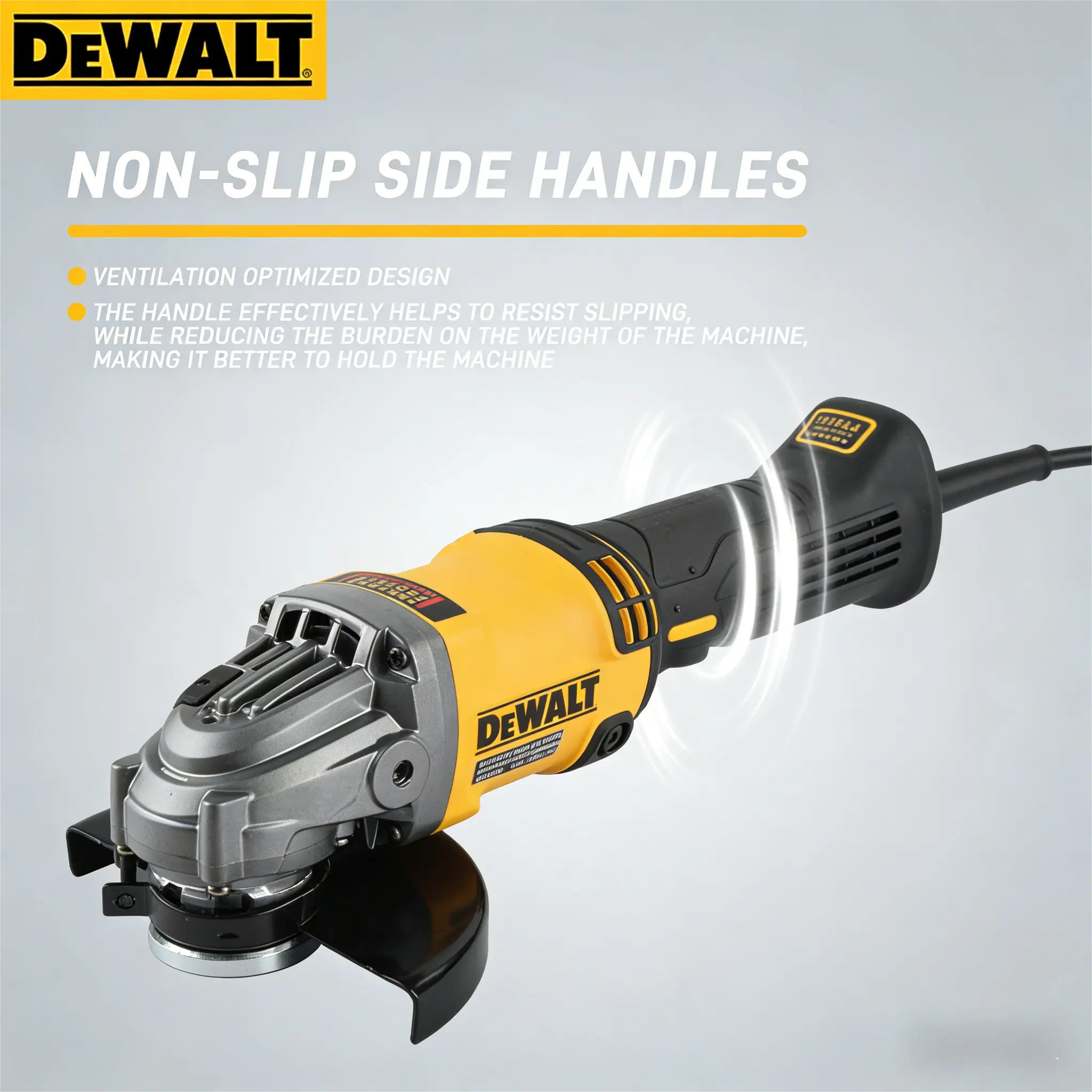 Dewalt DCG414 Cordless 125mm Angle Grinder Kit - Thick Metal Guard, Included Side Handle, Enhanced Control, Safety, Stability for DIY Enthusiasts, Industrial Cutting Tasks