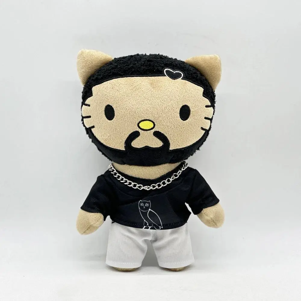 New 24cm Hello Kitty Drake Plush Doll with Black Casual Suit Plush Doll Figure Stuffed Toys Cute Boys Girls Birthday Gift