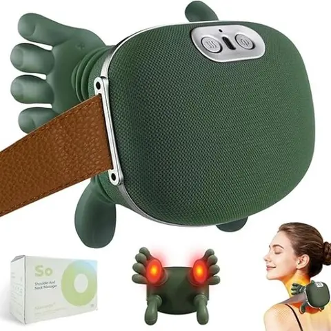 Unisex Shiatsu Neck Massager with Heat - 2026 Upgraded Deep Tissue Pain Relief, Auto Shut-Off, Lightweight, Mimics Strong Hands, Targets Deep Tissue, Shoulder & Back Massage, Fitness Strength Training Equipment Gift