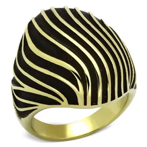 212 MAIN Women's Fashion IP Gold Stainless Steel Ring, No Stone Detailing, Size 10