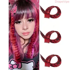 3pcs No‑Trace Clip‑In Hairpiece — Seamless Colorful Peekaboo Panel for Ear‑Framing Highlights, Subtle Ombre/Balayage Accent, Lightweight Heat‑Resistant Synthetic, Invisible Single‑Card Install, Party & Festival Pop, Salon‑Style Finish