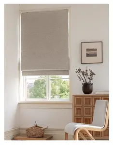 Roman Shades Blinds No Drill Cordless 100% Blackout Roller Shades Flame-retardant Free-stop Thermal Insulated Fabric UV Protection for Home Office Bedroom 22x54 Inch