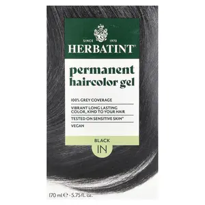 Herbatint Permanent Haircolor Gel, 1N, Black, 5.75 fl oz (170 ml)