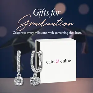 McKenzie 18k White Gold Plated Drop Dangle Earrings with Simulated Diamond Crystals