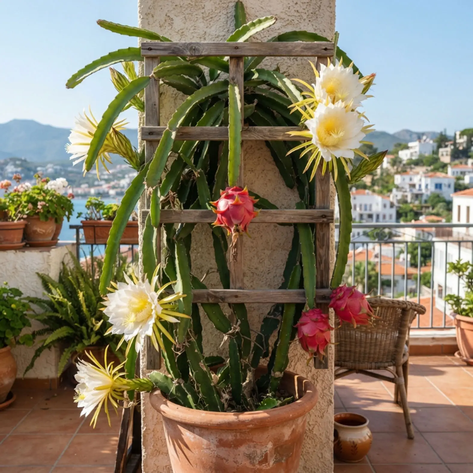 Dragon Fruit Cactus Cutting, Pitaya Succulent Cutting, Self-Pollinating Fruit Bearing Plant For Backyard & Balcony Potted