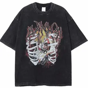 "ERUPT" - Ichigo Vintage / Acid Washed Bleach Anime Oversized T-Shirt W7E