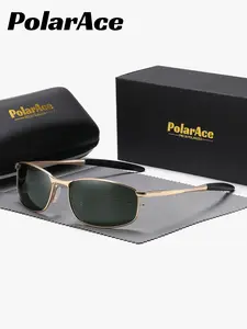 1 Piece PolarAce Unisex Business Style Reviving Classic Charm Rectangular Full Frame Polarized Sunglasses UV400