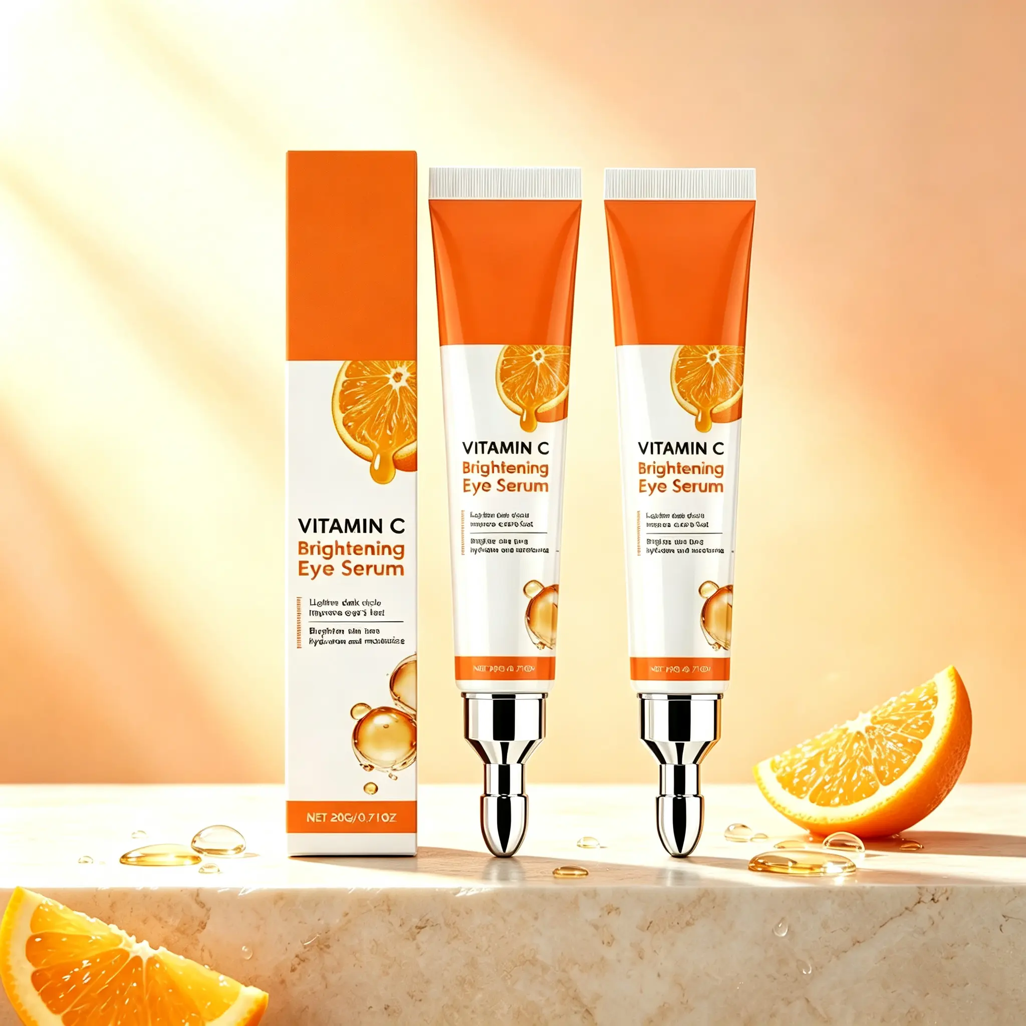 Vitamin C Eye Cream, Hydrating & Nourishing Eye Moisturizer, Lightweight Daily Under Eye Care Cream for Soft, Smooth-Looking Skin