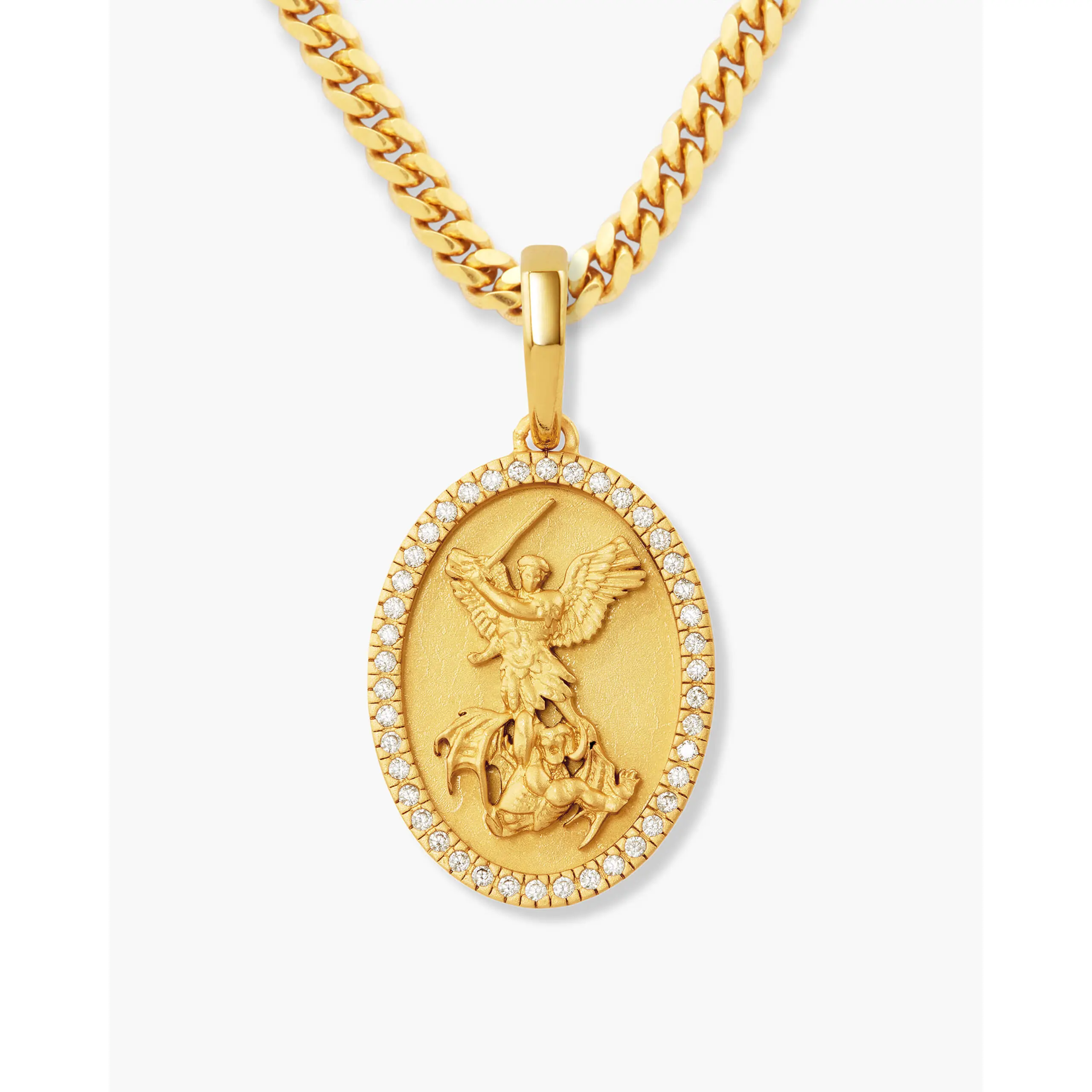 Studded St. Michael Pendant