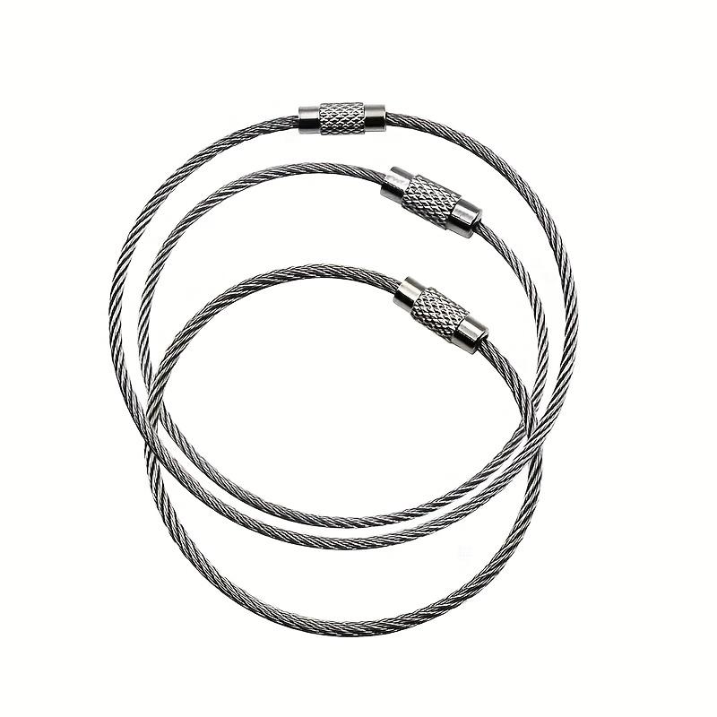 20counts Stainless Steel Keychain Ring, Heavy-Duty Metal Keychain Cable, Large Key Ring Holder for Outdoor Camping, Multi-Purpose Keychain Accessories，Christmas gift